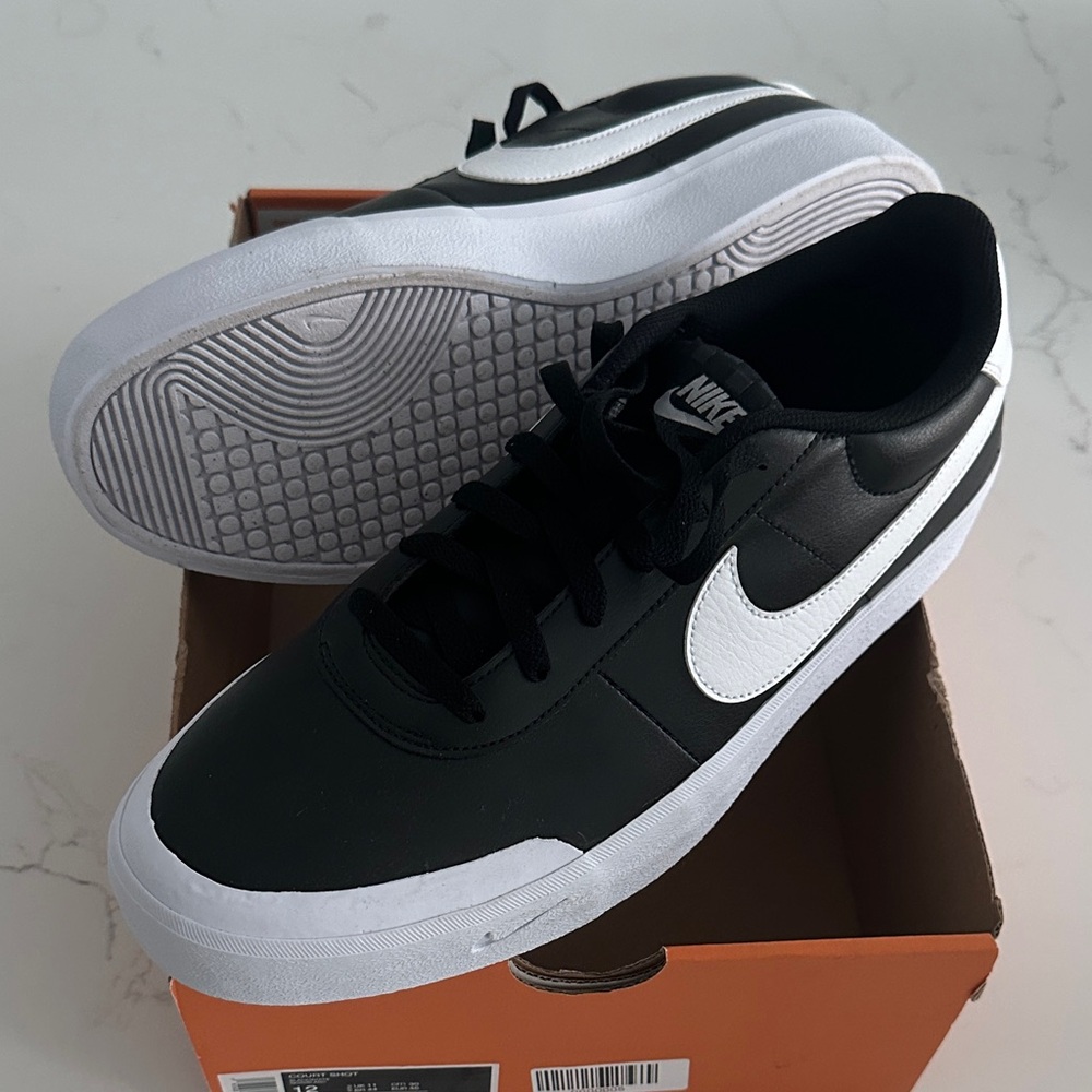 Nike Court Shot Sneakers - Black and White
